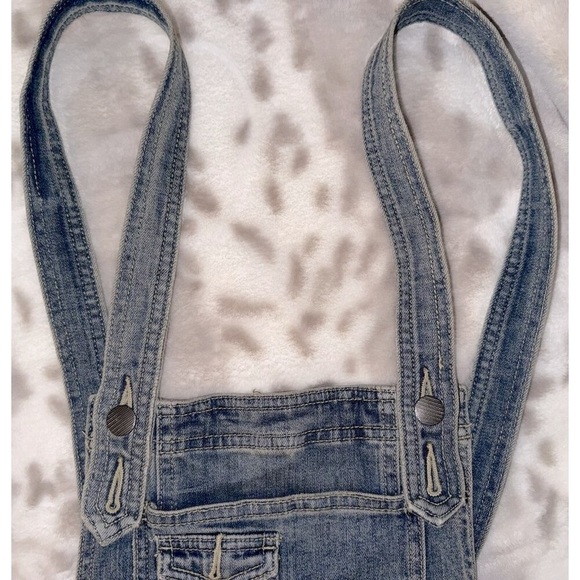Free People Denim Overalls Women Size 25 Blue Cotton Blend Stretch Straight Leg - Picture 10 of 14